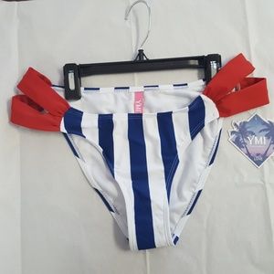 UNI swim Bottom blue and white stripe size large